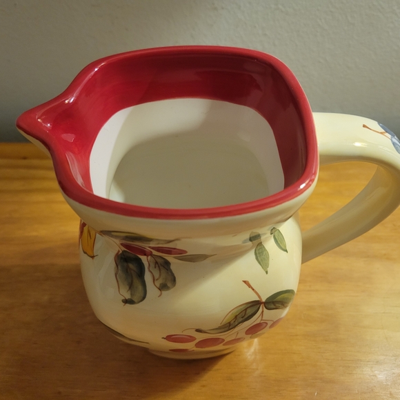 Elegant Ceramic Pitcher with Berry Motif - Picture 4 of 5